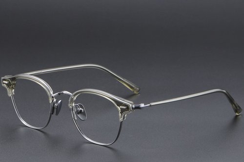 Lunettes semi-cerclées en métal gris #BS1913-0607