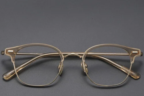 Lunettes semi-cerclées en métal doré #BS1913-0608