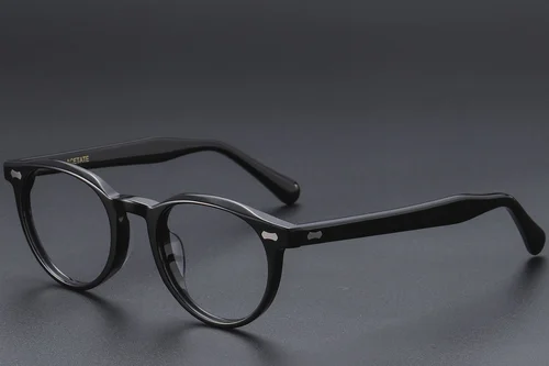 Lunettes ovales en acétate noir #BS1913-0613