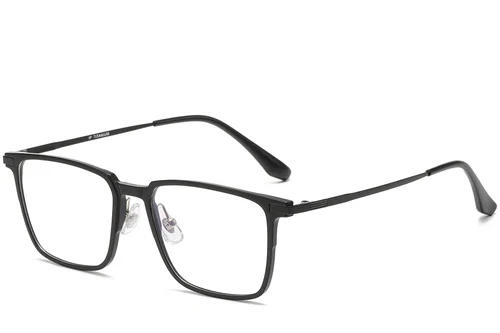 Lunettes de soleil rectangulaires noires TR90 à clip #BS1913-0619