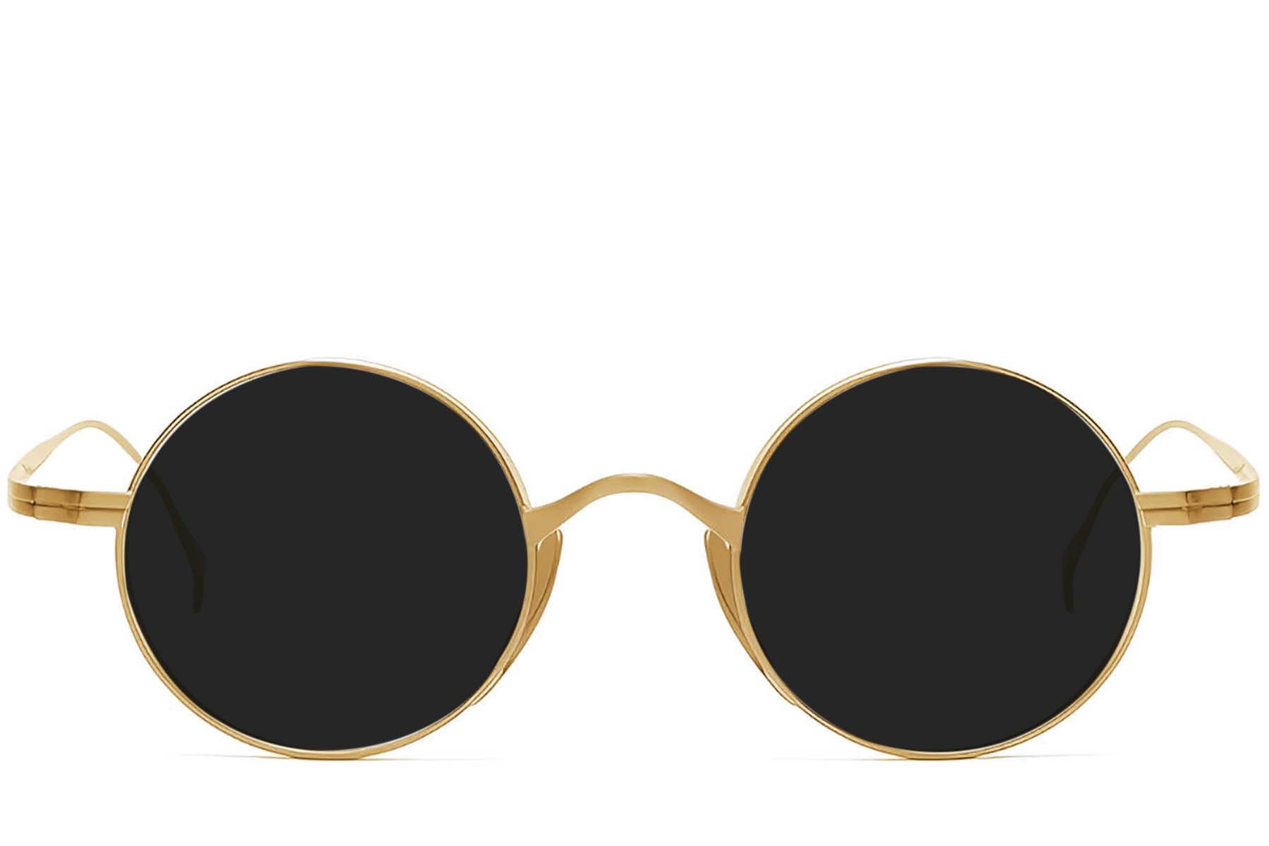Round Golden Titanium Sunglasses #BS1913-0629