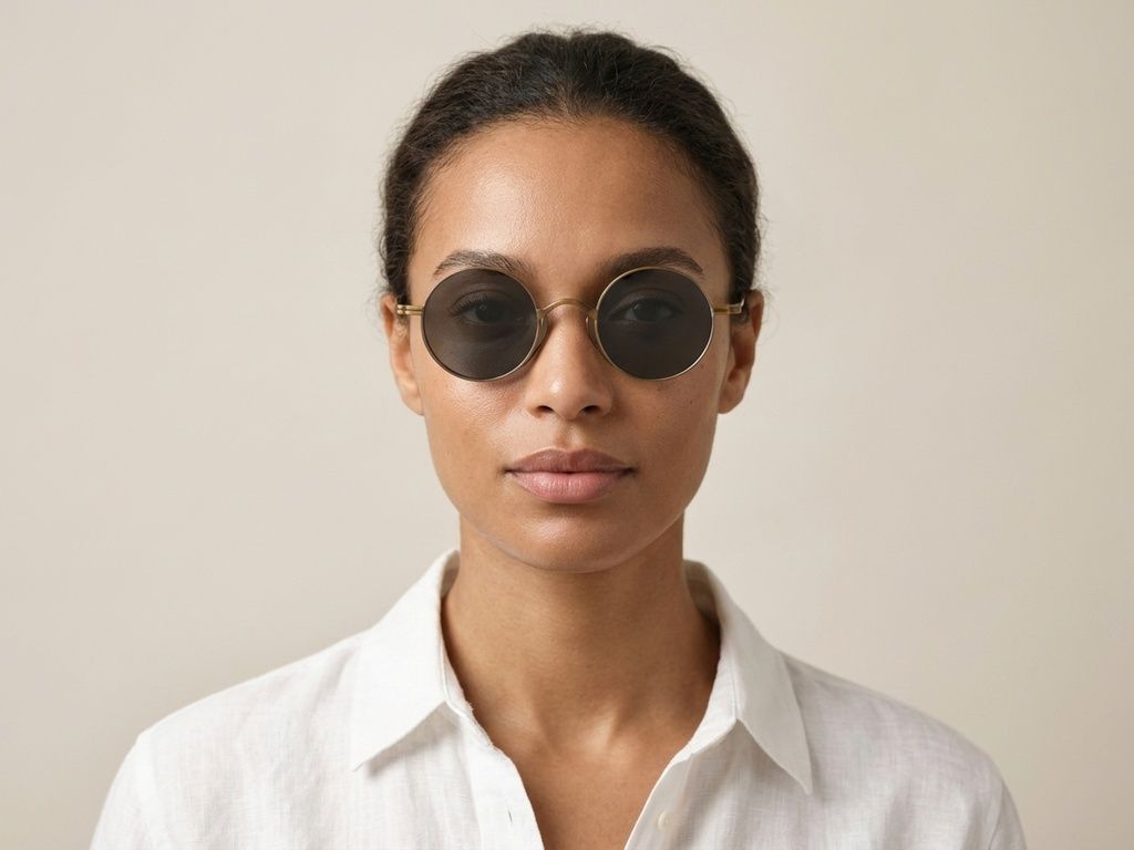 Round Copper Titanium Sunglasses #BS1913-0631