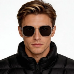 Geometric Grey Titanium Sunglasses #BS1913-0632