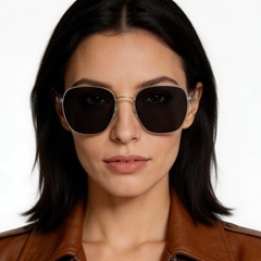 Geometric Grey Titanium Sunglasses #BS1913-0632