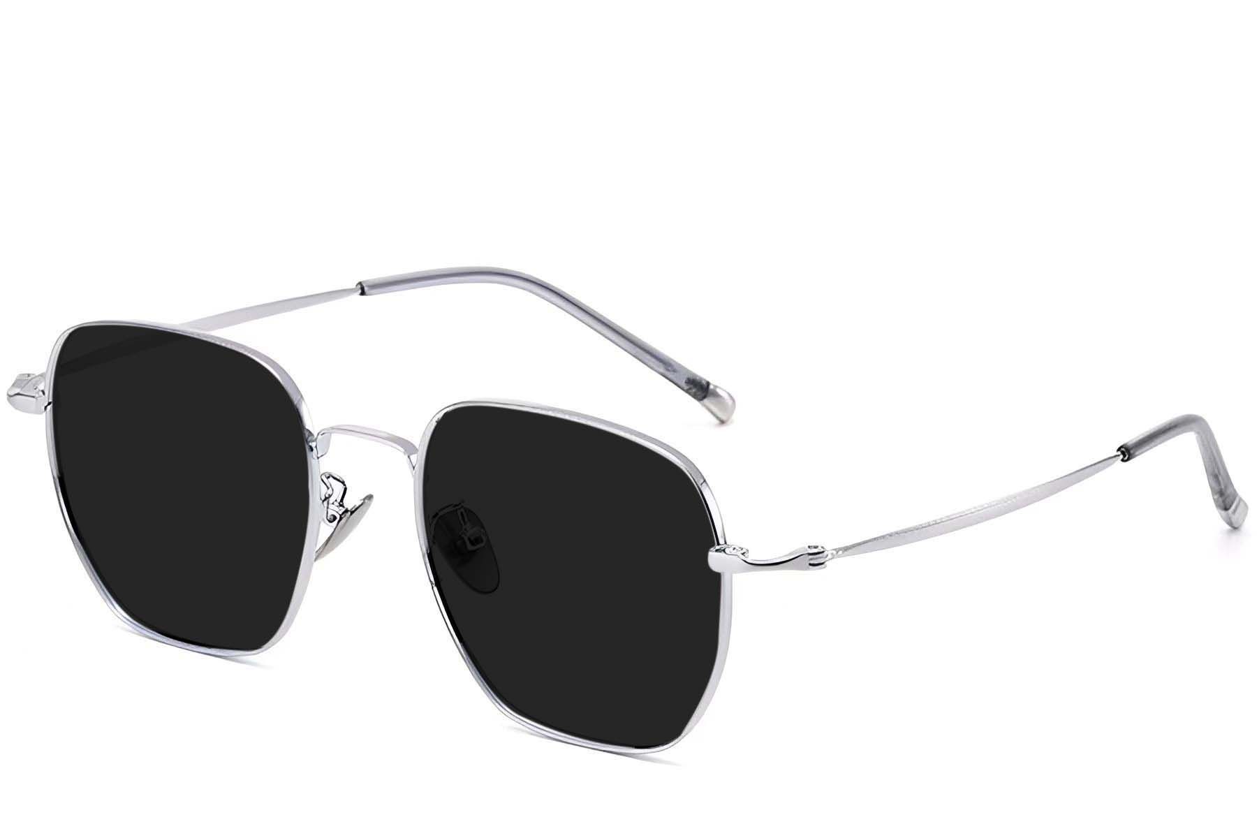 Geometric Silver Titanium Sunglasses #BS1913-0633