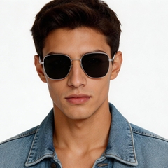 Geometric Silver Titanium Sunglasses #BS1913-0633