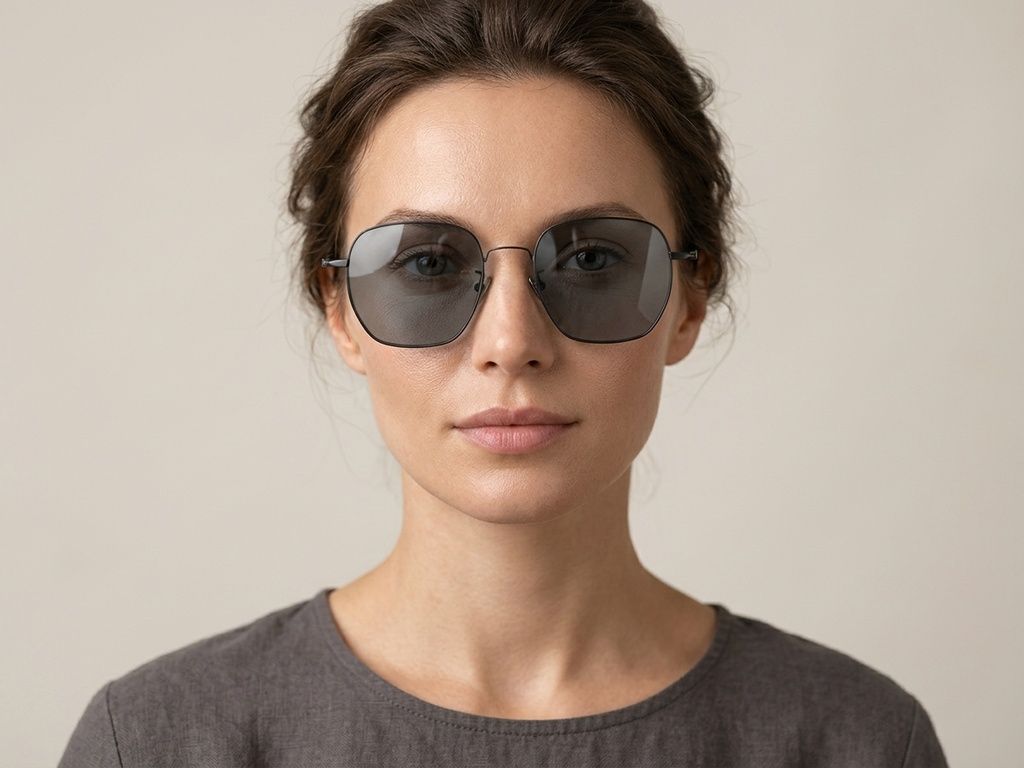 Geometric Black Titanium Sunglasses #BS1913-0635