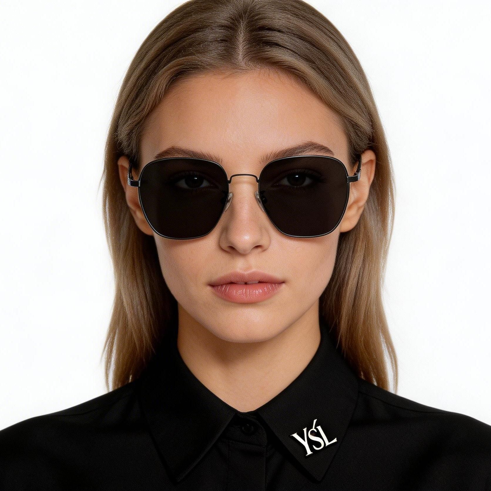 Geometric Black Titanium Sunglasses #BS1913-0635