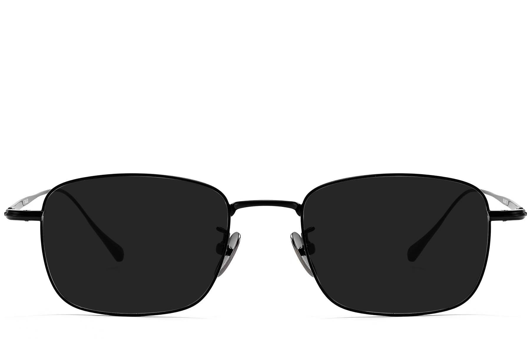 Rectangular Black Titanium Sunglasses #BS1913-0636