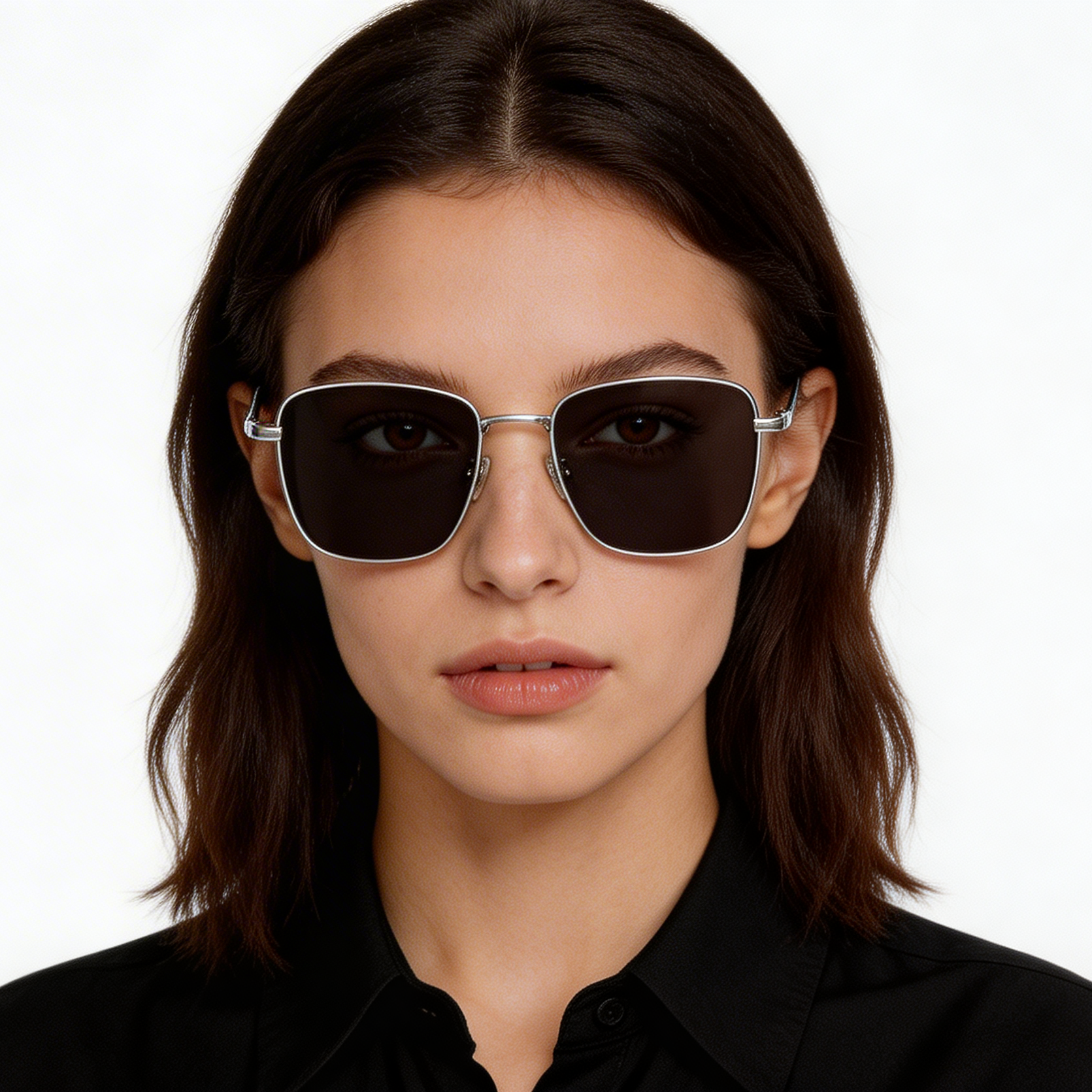 Rectangular Silver Titanium Sunglasses #BS1913-0639