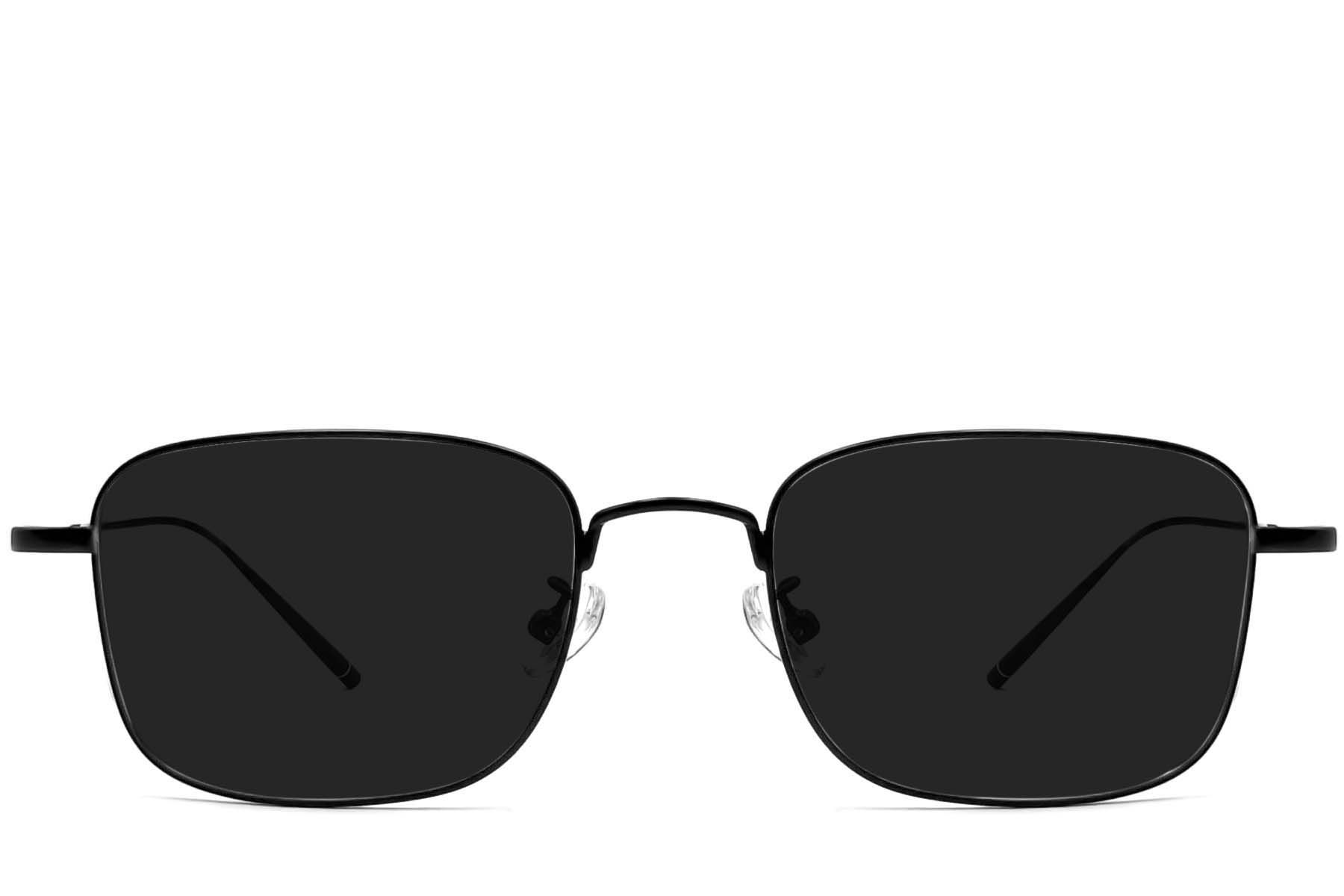 Rectangular Black Titanium Sunglasses #BS1913-0640