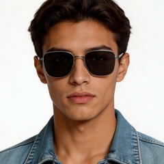 Rectangular Grey Titanium Sunglasses #BS1913-0643