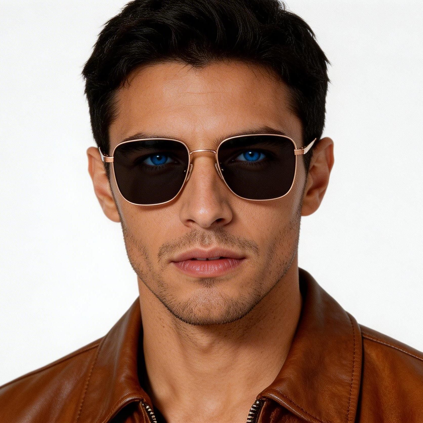 Rectangular Pink Titanium Sunglasses #BS1913-0644