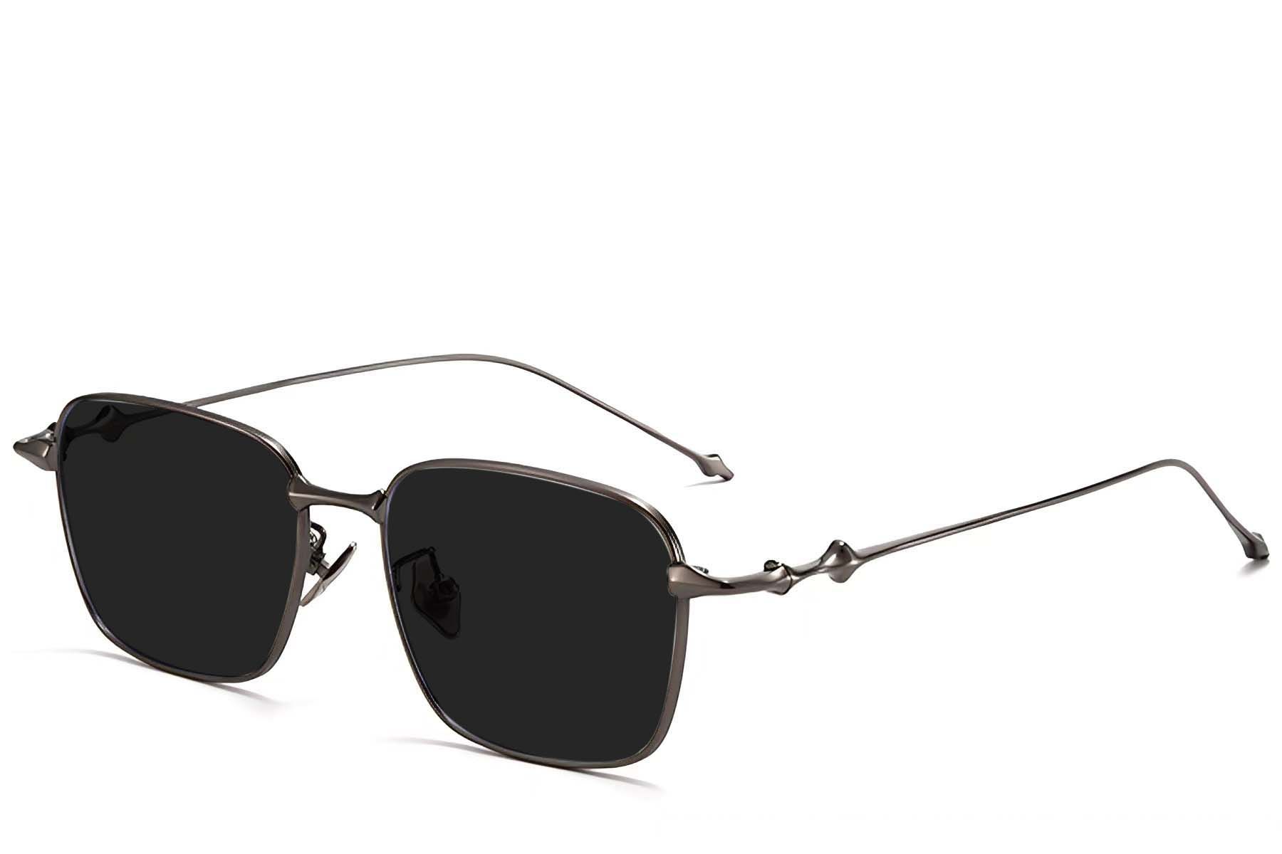 Rectangular Grey Titanium Sunglasses #BS1913-0648