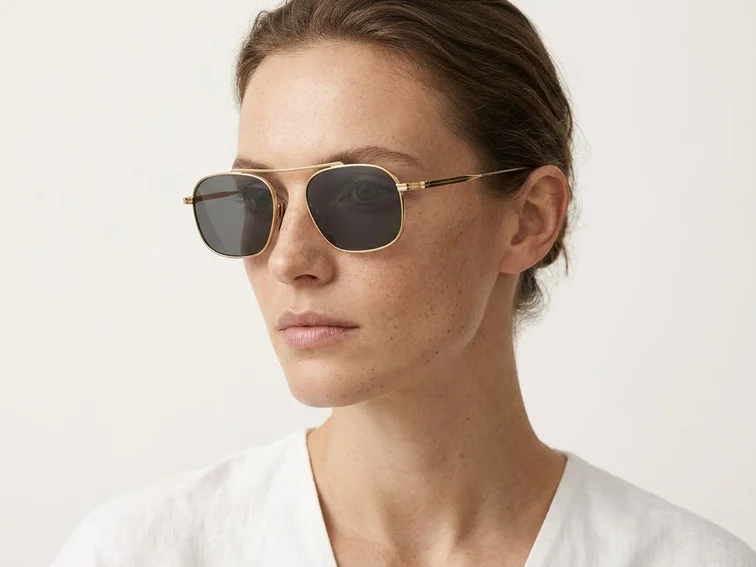 Aviator Golden Titanium Sunglasses #BS1913-0650