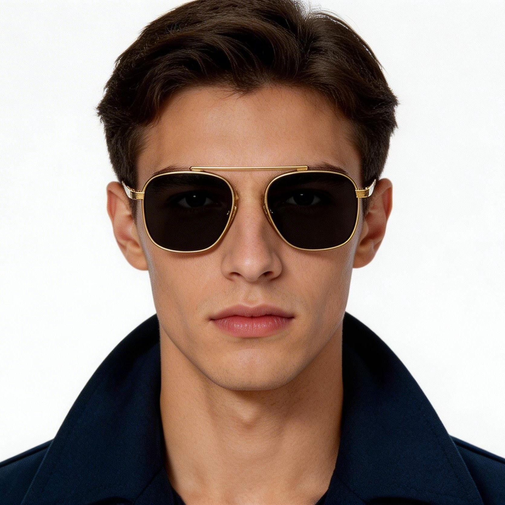 Aviator zonnebril van goudkleurig titanium #BS1913-0650