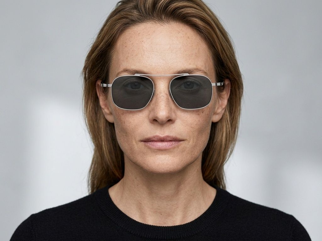 Aviator Silver Titanium Sunglasses #BS1913-0651