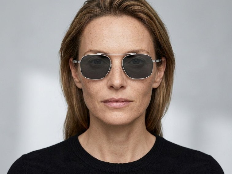 Aviator Silver Titanium Sunglasses #BS1913-0651