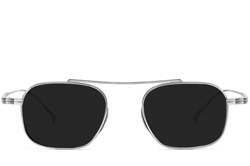 Lunettes de soleil aviateur en titane argenté #BS1913-0651