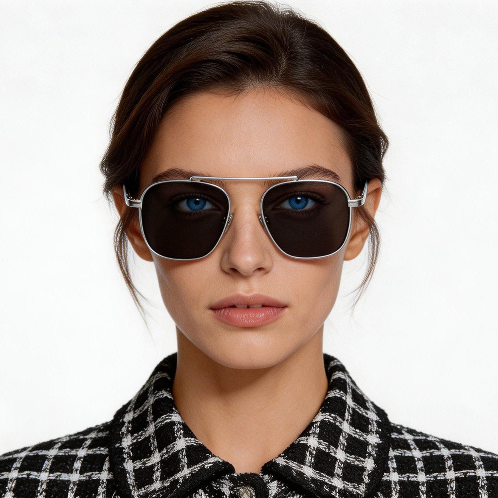 Aviator zonnebril van zilverkleurig titanium #BS1913-0651