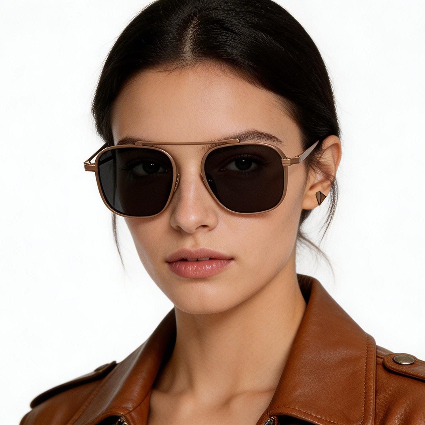 Aviator Copper Titanium Sunglasses #BS1913-0652