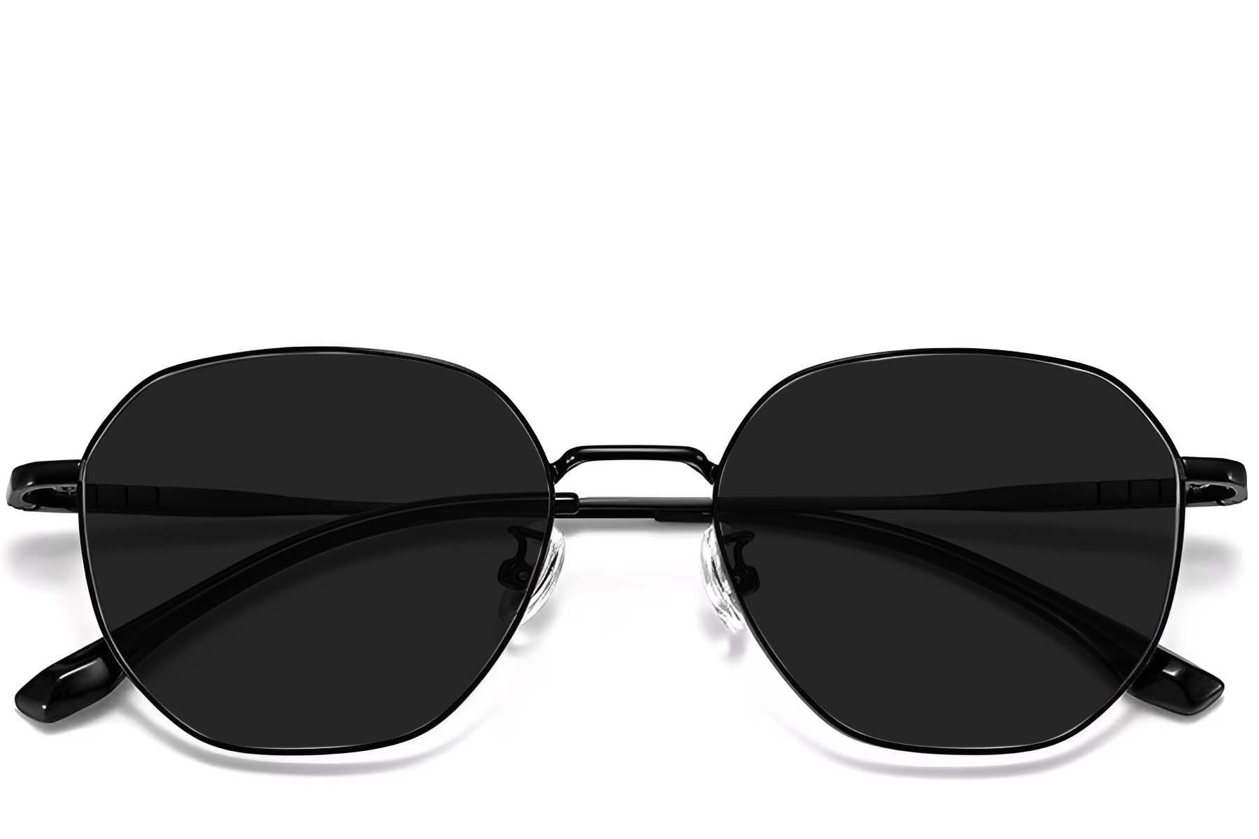 Geometric Black Titanium Sunglasses #BS1913-0653