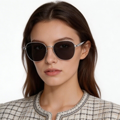 Geometric Silver Titanium Sunglasses #BS1913-0654