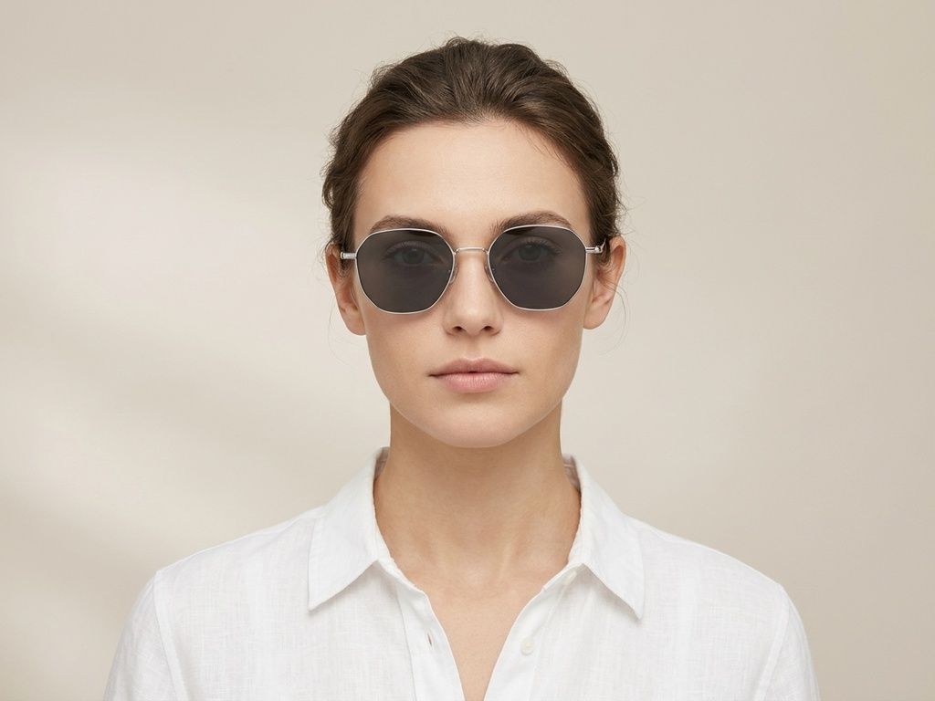 Geometric Black Titanium Sunglasses #BS1913-0655