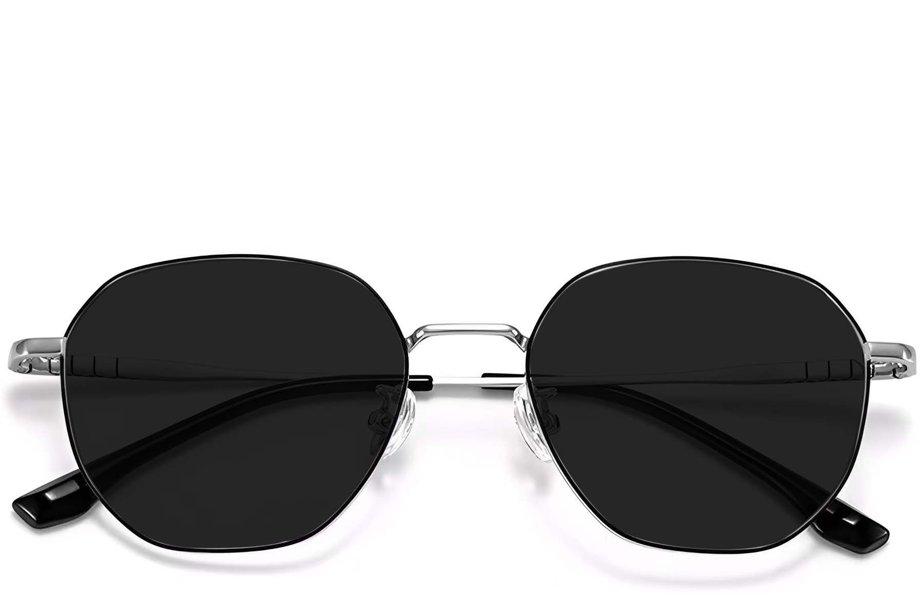 Geometric Black Titanium Sunglasses #BS1913-0655