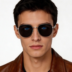 Geometric Black Titanium Sunglasses #BS1913-0655