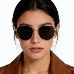 Geometric Black Titanium Sunglasses #BS1913-0655