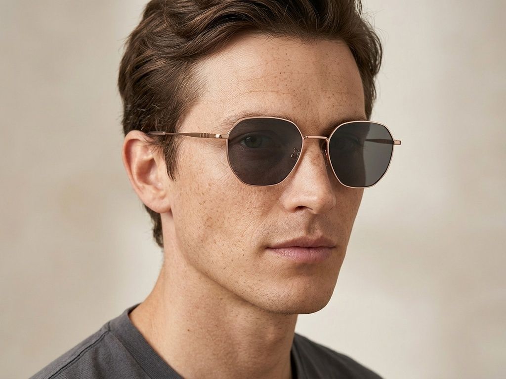 Geometric Pink Titanium Sunglasses #BS1913-0656