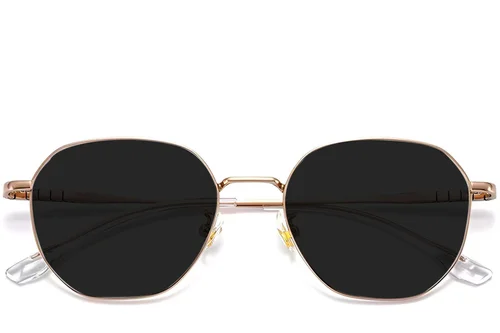 Lunettes de soleil géométriques en titane rose #BS1913-0656
