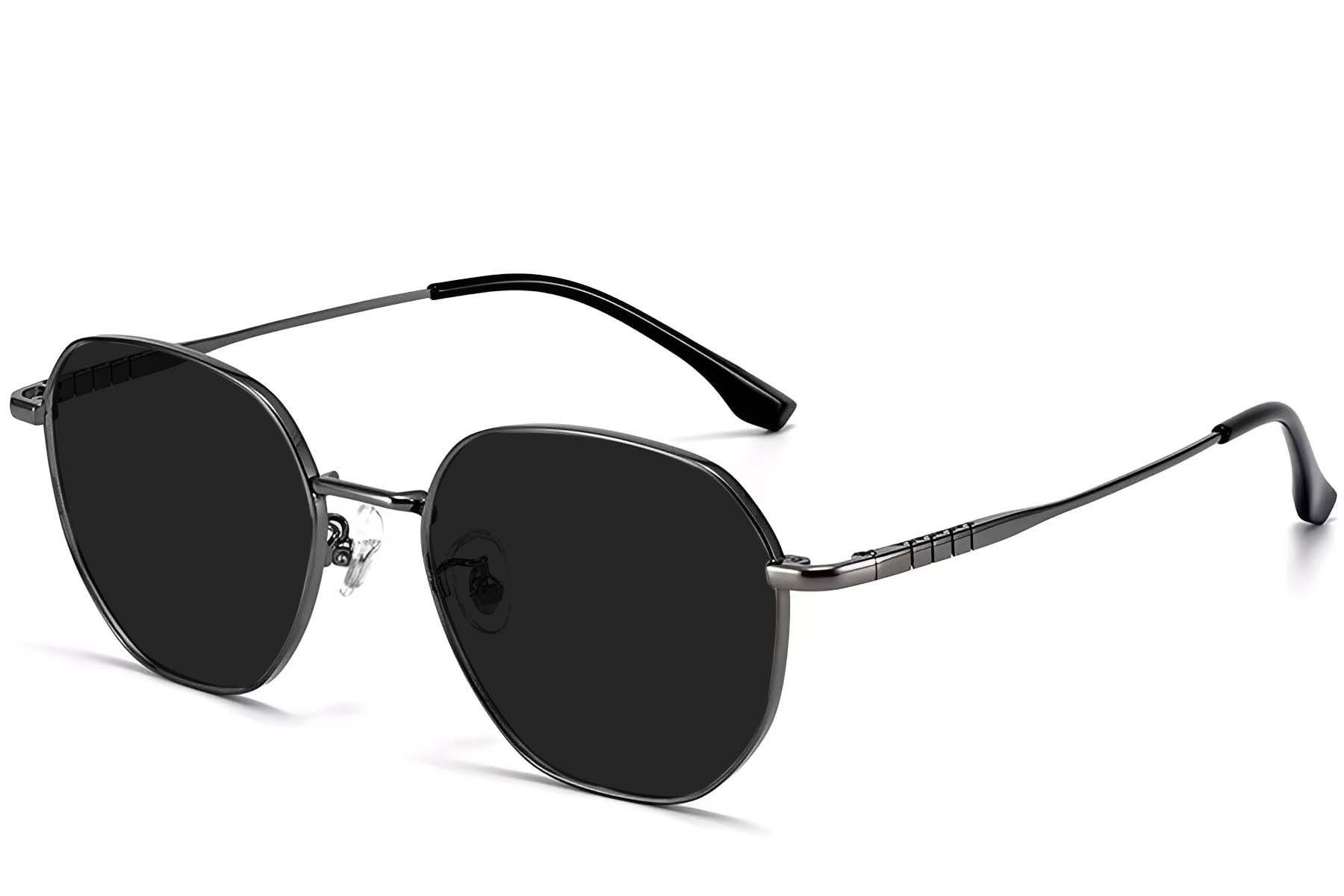 Geometric Grey Titanium Sunglasses #BS1913-0657