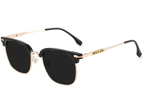 Lunettes de soleil semi-cerclées dorées TR90 #BS1913-0663