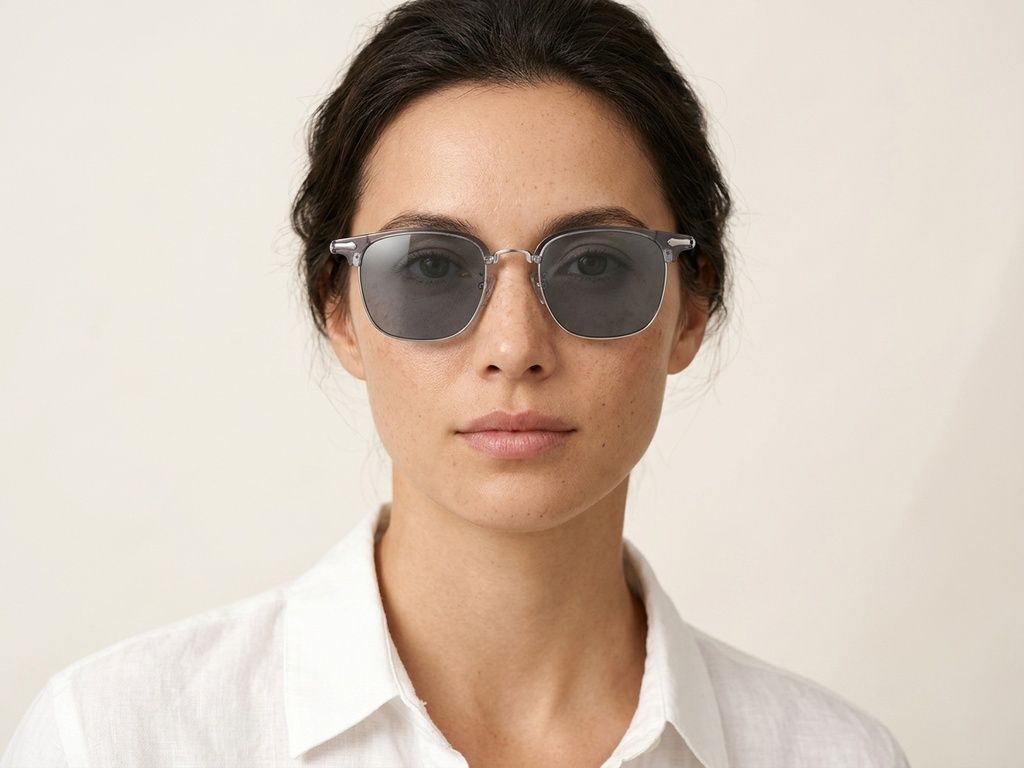 Gafas de sol semi al aire TR90 grises #BS1913-0665