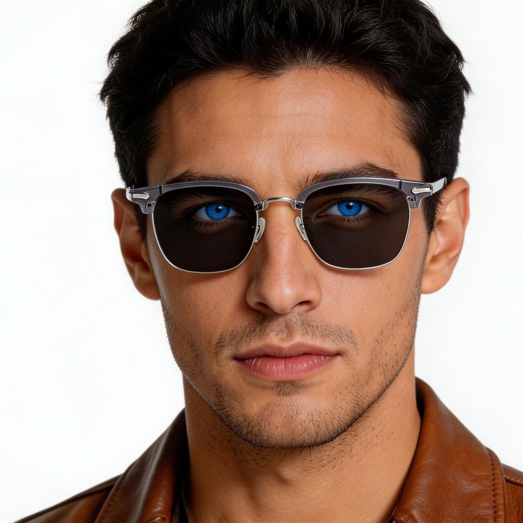 Halfomrande grijze TR90 zonnebril #BS1913-0665