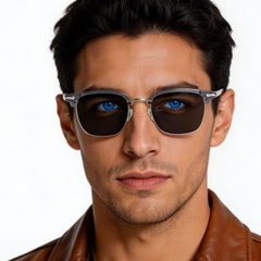 Halfomrande grijze TR90 zonnebril #BS1913-0665