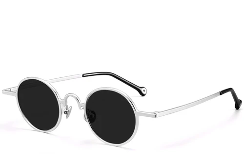 Round Silver Titanium Sunglasses #BS1913-0668
