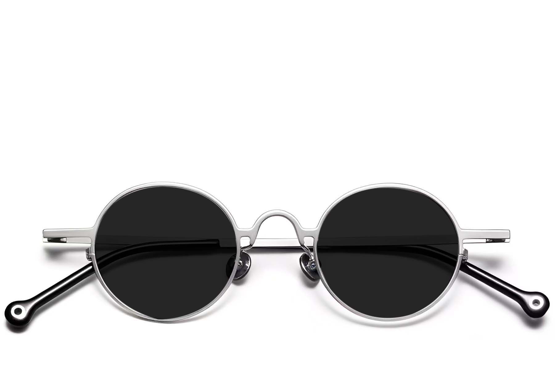 Round Silver Titanium Sunglasses #BS1913-0668