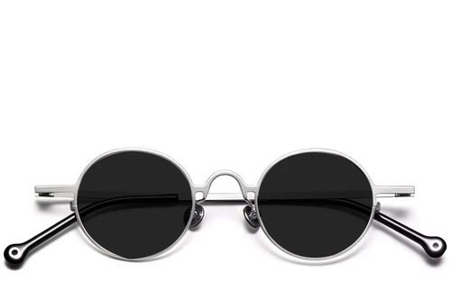 Round Silver Titanium Sunglasses #BS1913-0668