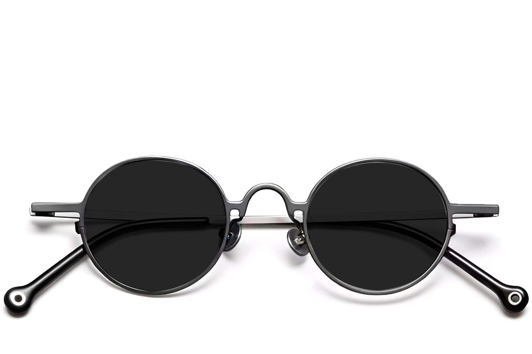 Round Grey Titanium Sunglasses #BS1913-0669