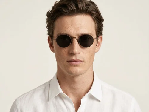 Round Copper Titanium Sunglasses #BS1913-0670