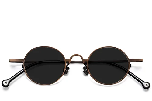 Round Copper Titanium Sunglasses #BS1913-0670