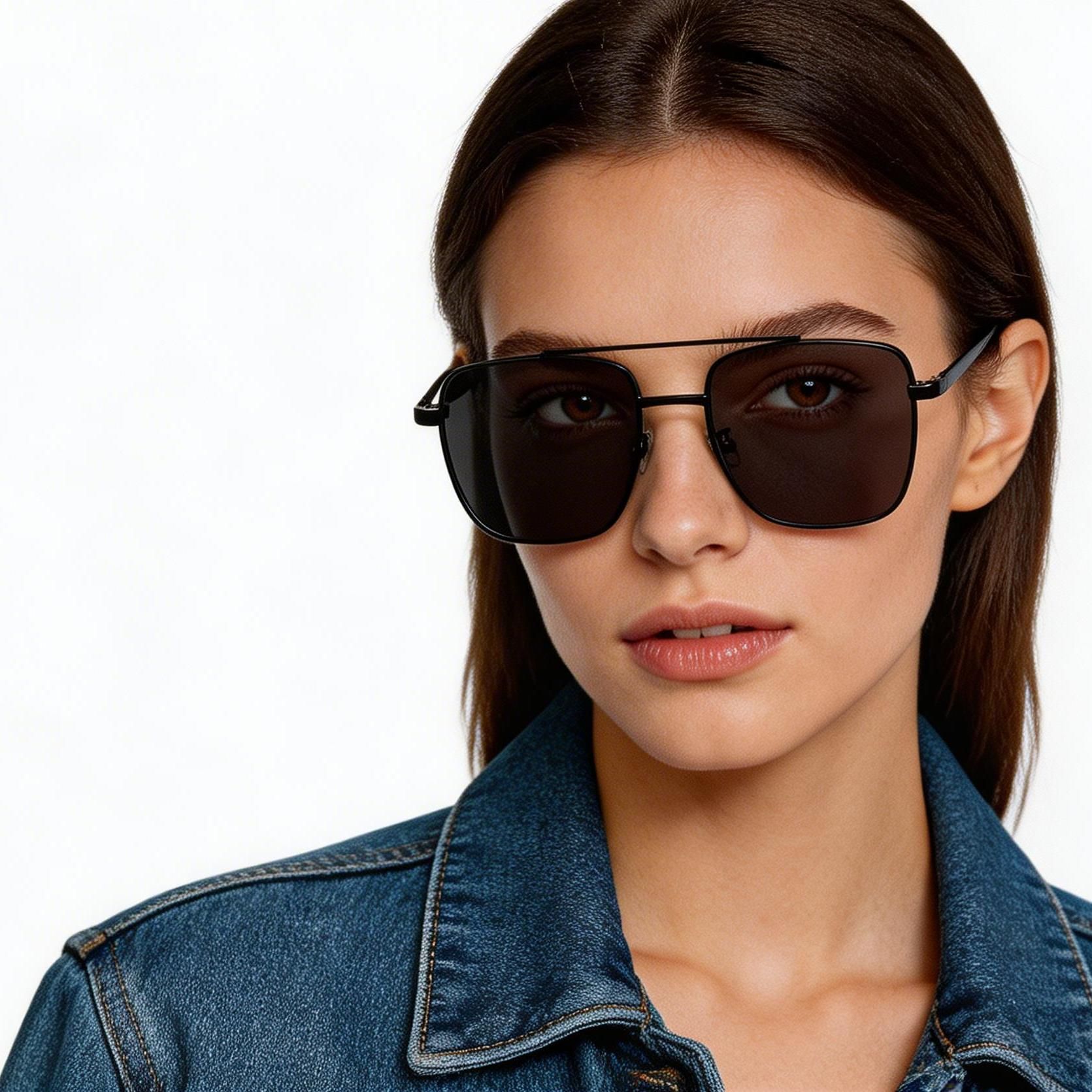 Aviator zonnebril in zwart titanium #BS1913-0673