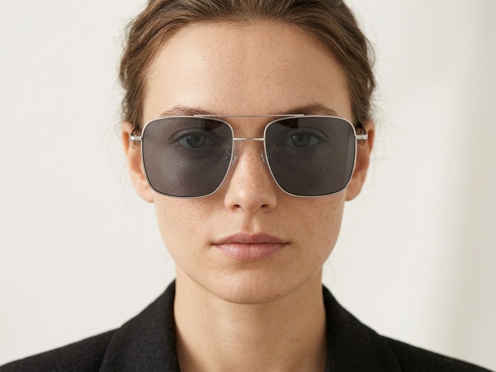 Aviator Silver Titanium Sunglasses #BS1913-0674