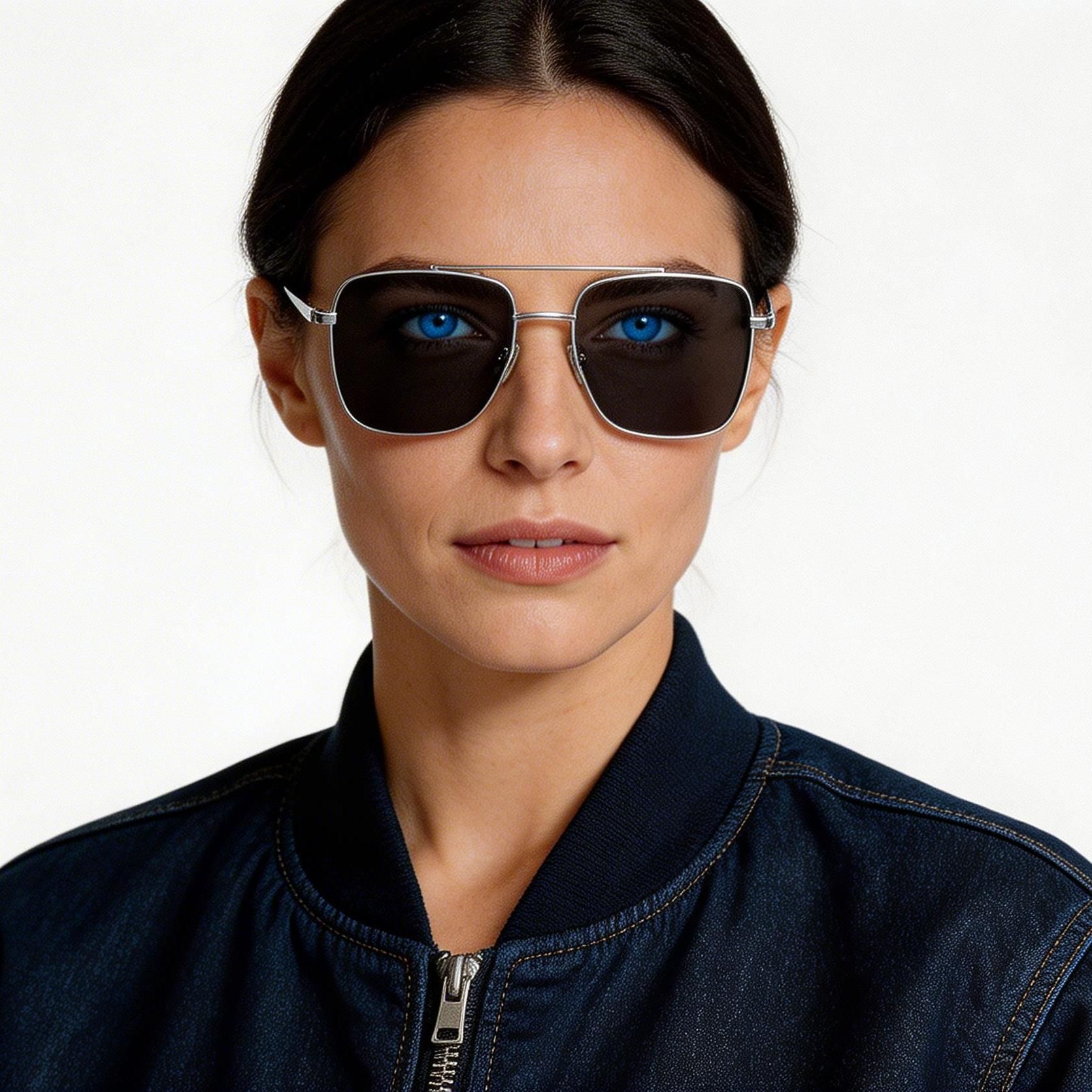 Aviator Silver Titanium Sunglasses #BS1913-0674