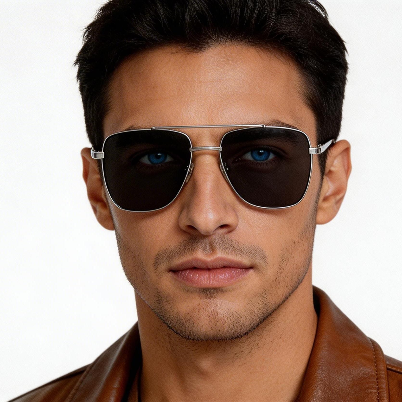 Aviator zonnebril in zwart titanium #BS1913-0675