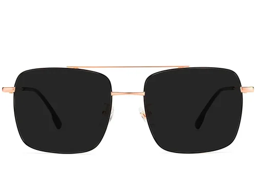 Lunettes de soleil aviateur en titane noir #BS1913-0677