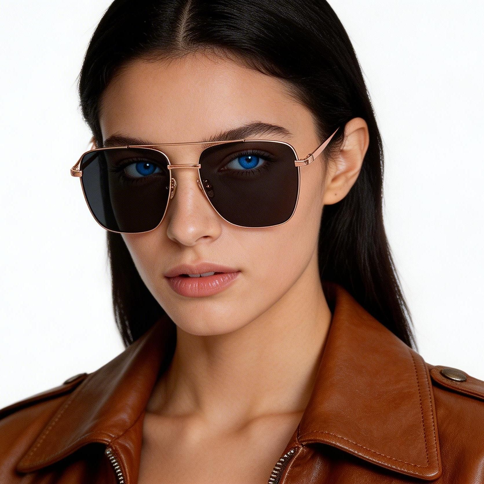 Aviator Black Titanium Sunglasses #BS1913-0677